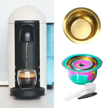 

Coffee Filter 230ml Multicolor Stainless Steel Reusable Coffee Filter Cup for Delonghi ENV135 With Spoon Brush accessories