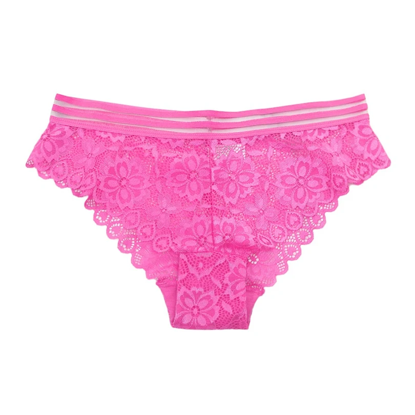 Floral Lace Sexy Lingerie Women Solid Women's Underpants Low Waist Splice Briefs Panties Ropa Interior Femenina 30DEC0252