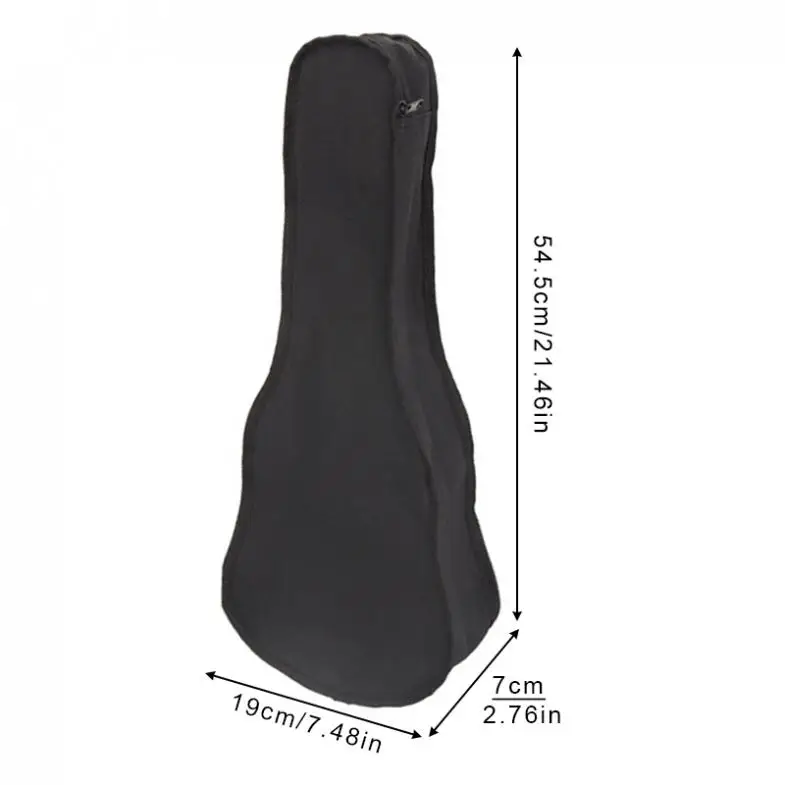 Portable Durable 21 Inch Black Ukulele Bag Soft Case Monolayer Bag Single Shoulder Backpack Padded Musical Instrument