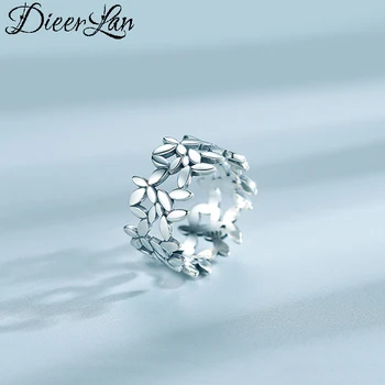 

DIEERLAN Bijoux Personality 925 Sterling Silver Large Leaf Ring For Women Wedding Jewelry Adjustable Antique Finger Ring Anillos