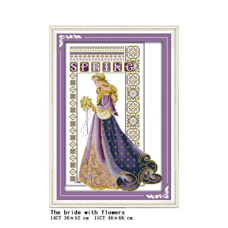 Bouquets of brides series count and printing cross stitch kit 14CT11CT embroidery kit sewing home decoration DIY crafts gift cross stitch kit peony embroidery kit