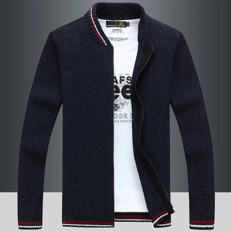 Men Sweater Coat Cardigan Zipper 2021 New Arrival Autumn And Winter Fashion Male Sweater Korean Style Gray Black Blue Red M41