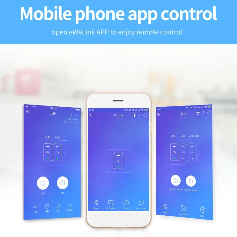 WiFi Smart Panel Switch Remote Voice Control Timing Button Light Switches For Google Home Alexa