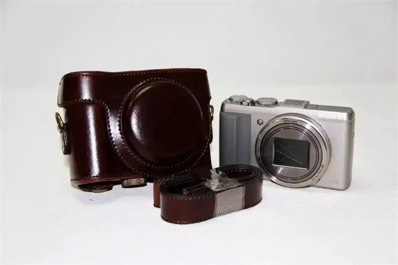 Coffe PU Камера кожаный чехол Обложка для sony DSC-HX60 DSC-HX50V HX60 HX50V HX30 сумка-чехол для камеры с плечевым ремнем - Цвет: Coffe