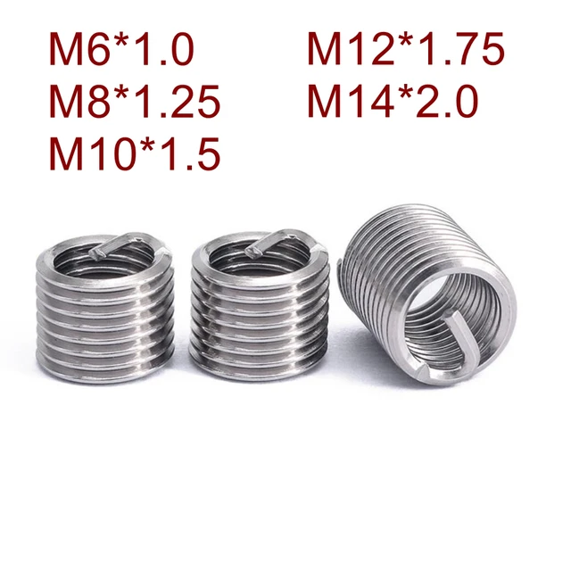 M6 x 0.75 Fine Thread Helicoil Wire Insert Thread Repair 304 Stainless Steel