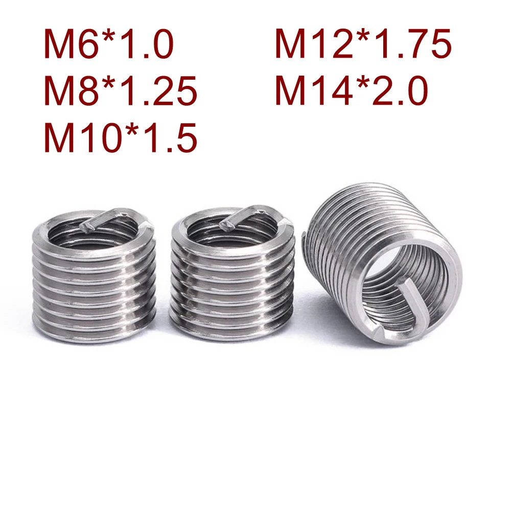 Douille d'insertion de filetage en acier inoxydable, réparation de filetage  M6 M8 M10 M12 M14