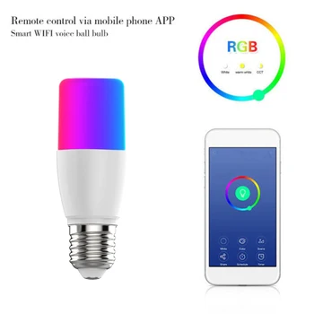 

7W WiFi Smart Light Bulb E27 LED RGB Lamp Work With Alexa/Google Home 100-240V RGB White Dimmable Timer Function Magic Bulb 2020