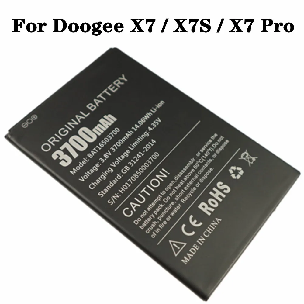 Оригинальный Новый аккумулятор для Doogee X7 Pro 3700 мАч Полимерные литий-ионные