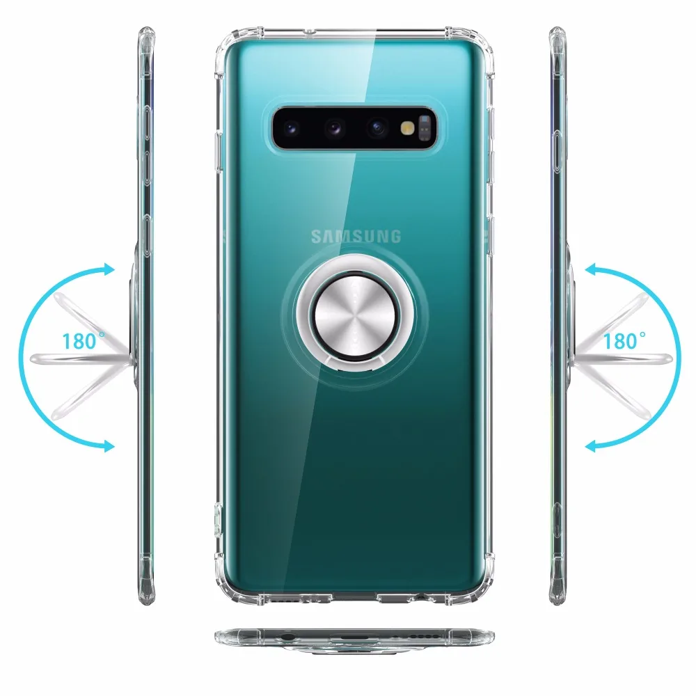 Чехол для samsung galaxy S10 S10 lite plus S10E с прозрачным кольцом и защитой от падения, 100 шт./лот