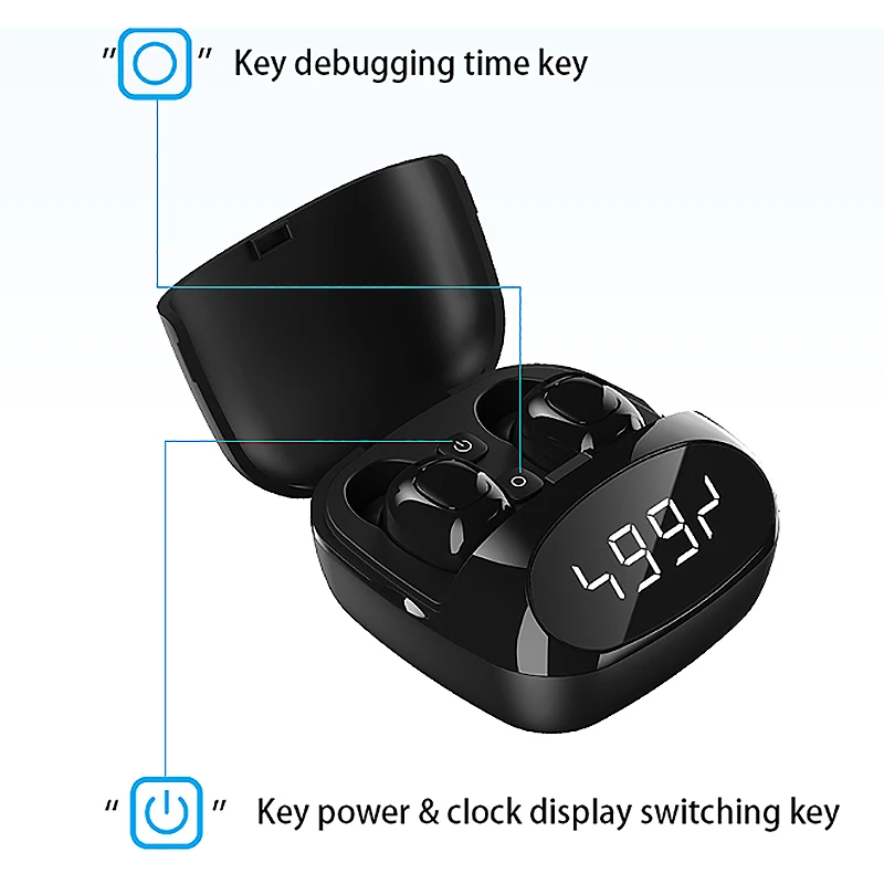 XG 29 Bluetooth Headset TWS Bluetooth 5 0 Sports Stereo Mini Earbuds Sn Display Clock Charging Box Wireless Headset