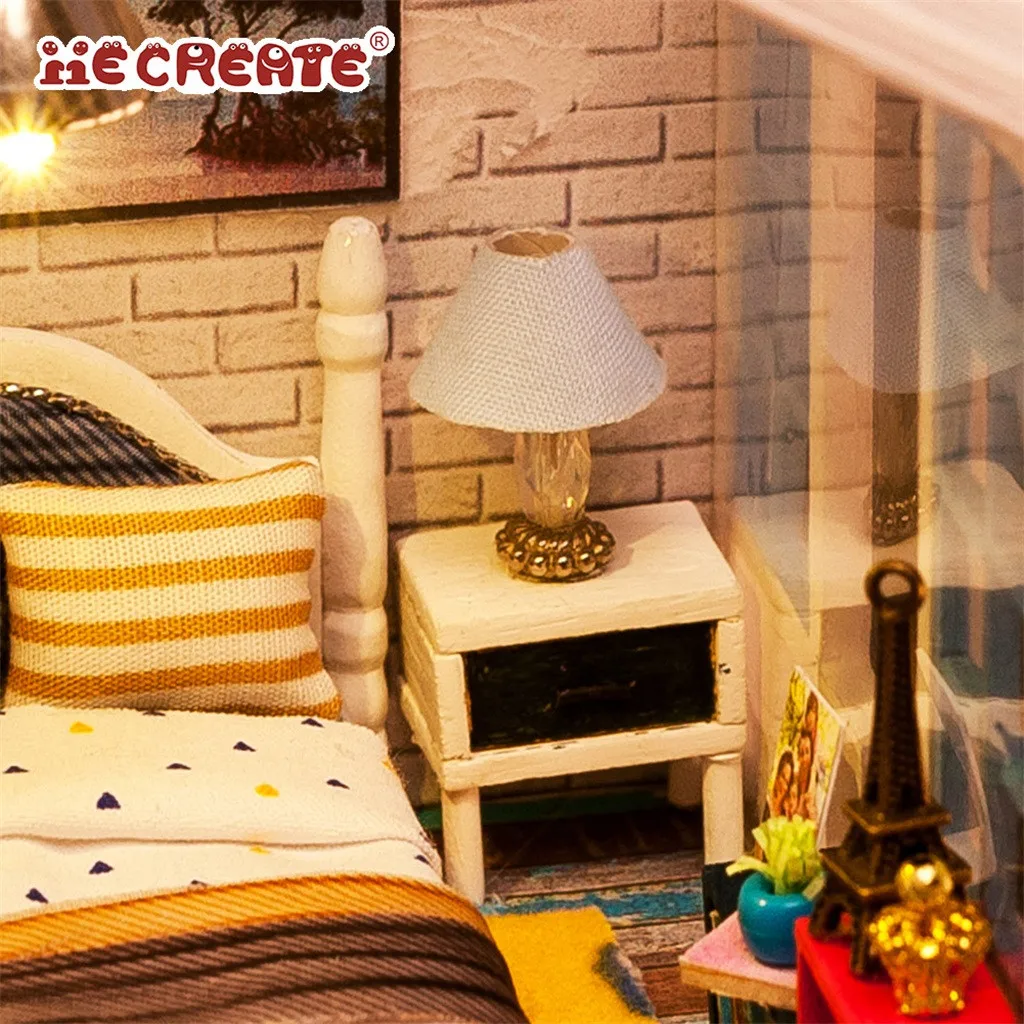 3D деревянные DIY Миниатюрные домики мебель светодиодный свет Дом головоломка украшения творческие подарки с новым дизайном