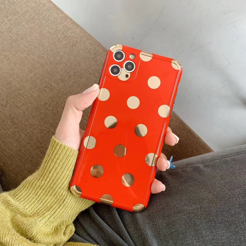 Модный милый мягкий силиконовый чехол IMD с золотыми волнами для iPhone 11 7 8 Plus X Xs Max XR