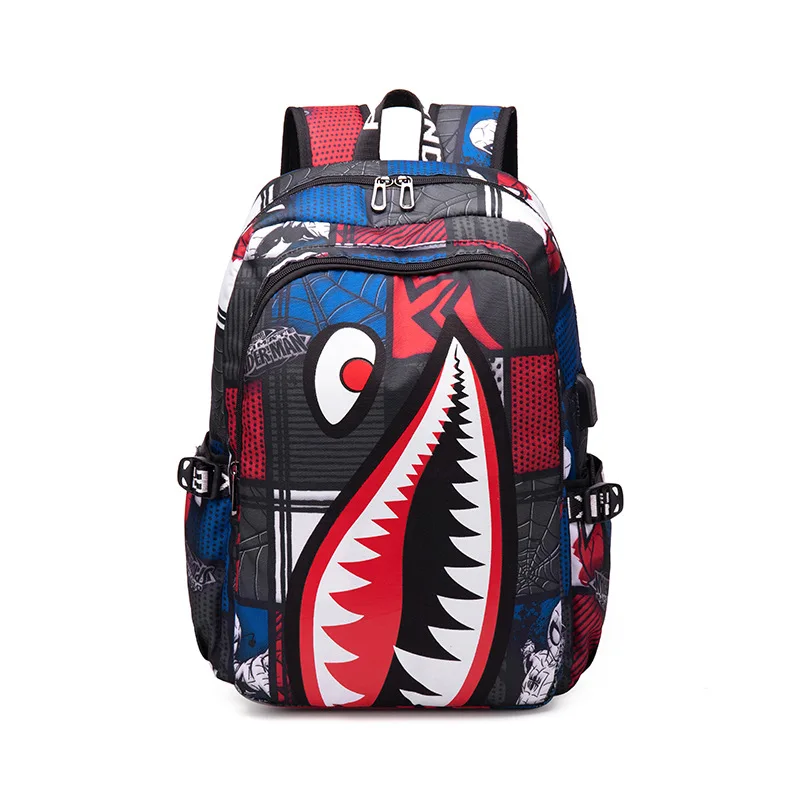 Уличные сумки для спортзала, Персональные Рюкзаки с рисунком акулы, мужские и женские холщовые сумки для путешествий, студенческий спортивный рюкзак,, распродажа