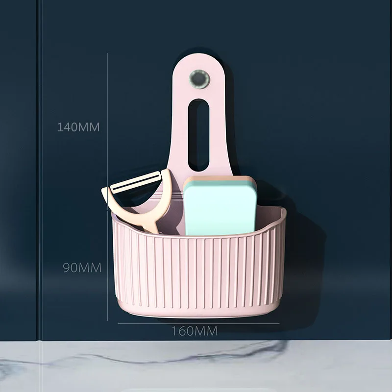 Пластиковая бесшовная корзина для хранения слива на присоске, настенный сливной мешок, корзина для ванной, стеллаж для хранения инструментов, держатель для домашней кухонной раковины