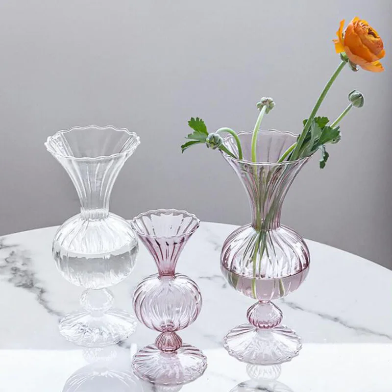 Glass Vase Home Decor Crystal Small Vase Room Decor Flower Pot Hydroponic Plants Container Candle Holder Wedding Decoration Just6F