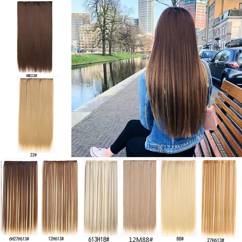 

LIHUISynthetic wig Long straight hair wig piece Five-card hair patch 50 cm long High quality high temperature fiber