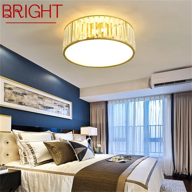 

Crystal Ceiling Lighting Postmodern Luxury LED Lamp Fixtures Home For Bedroom Decoration