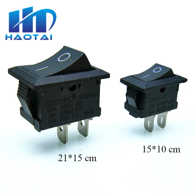 10 шт./лот KCD1 2 Pin 250V 3A выключатель лодки 21*15 15*10 защелкивающийся SPST вкл/выкл