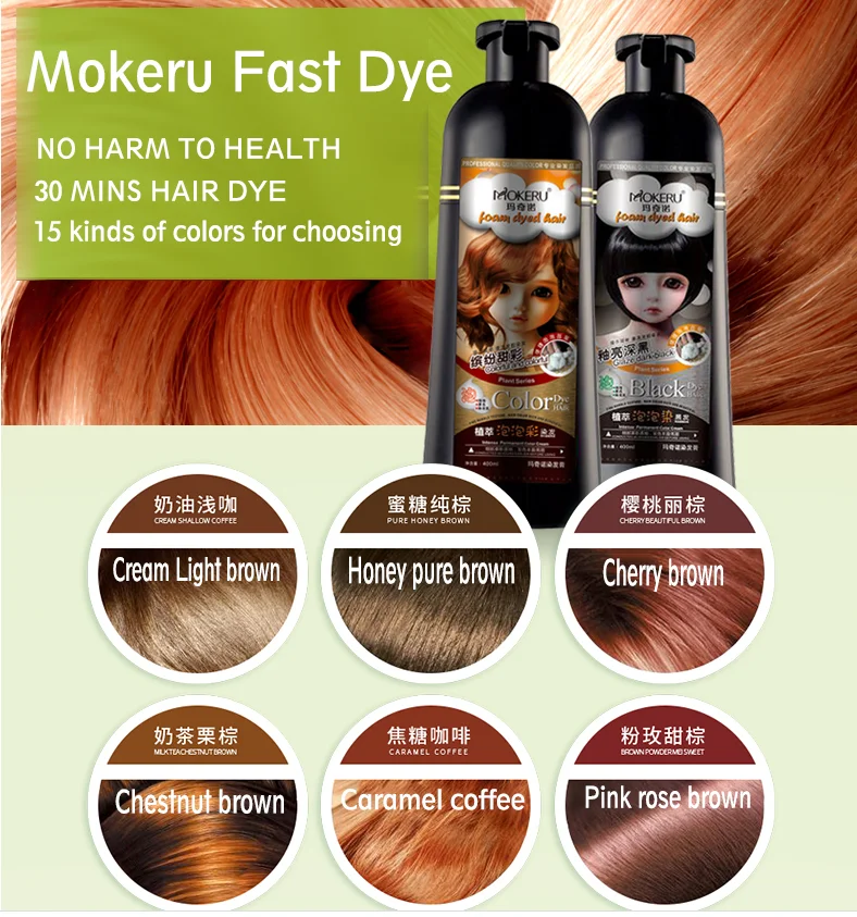 Mokeru Long Lasting Natural 5 Mins Gray Hair Color Shampoo Permanent Fast Black Hair Dye Shampoo For Woman Grey Hair Removal Hair Color Aliexpress