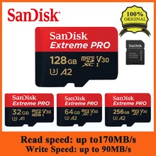 SanDisk Extreme Pro 128 Гб 64 Гб 32 Гб microSDHC SDXC UHS-I карта памяти micro SD карта TF карта до 170 МБ/с./с класс 10 с адаптером SD