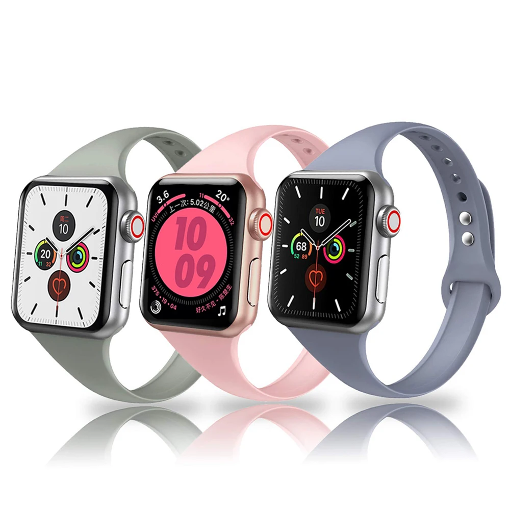 Силиконовый ремешок для Apple Watch band 42 мм/38 мм iwatch 5 Band 44 мм/40 спортивный браслет
