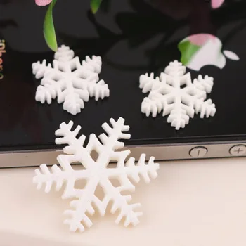 

10/30Pcs White Snow Flake Merry Christmas Resin Flat Backs Craft Mini Christmas Decoration Supplies