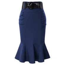 Женская юбка с поясом, украшенная осенней русалочкой, обмотанной бедрами, облегающая дамская модная юбка-карандаш