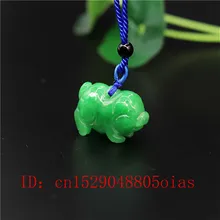 3D резной натуральный зеленый китайский нефрит подвеска со свиньей ожерелье модный шарм жадеит ювелирные изделия изумруд амулет Подарки для женщин мужчин