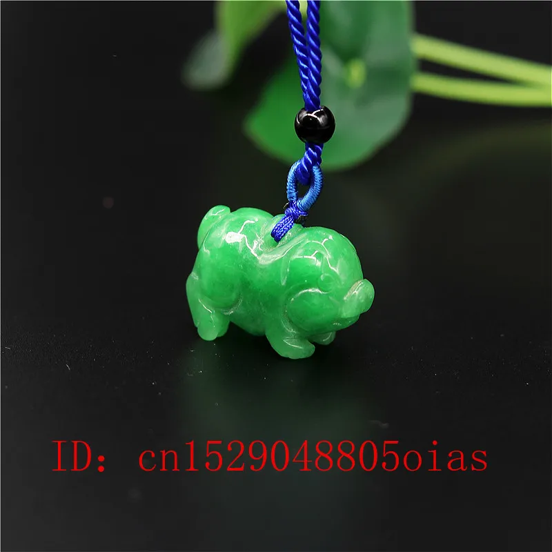 Ожерелье с подвеской из натуральной зеленой китайской Нефритовой свиньи 3D