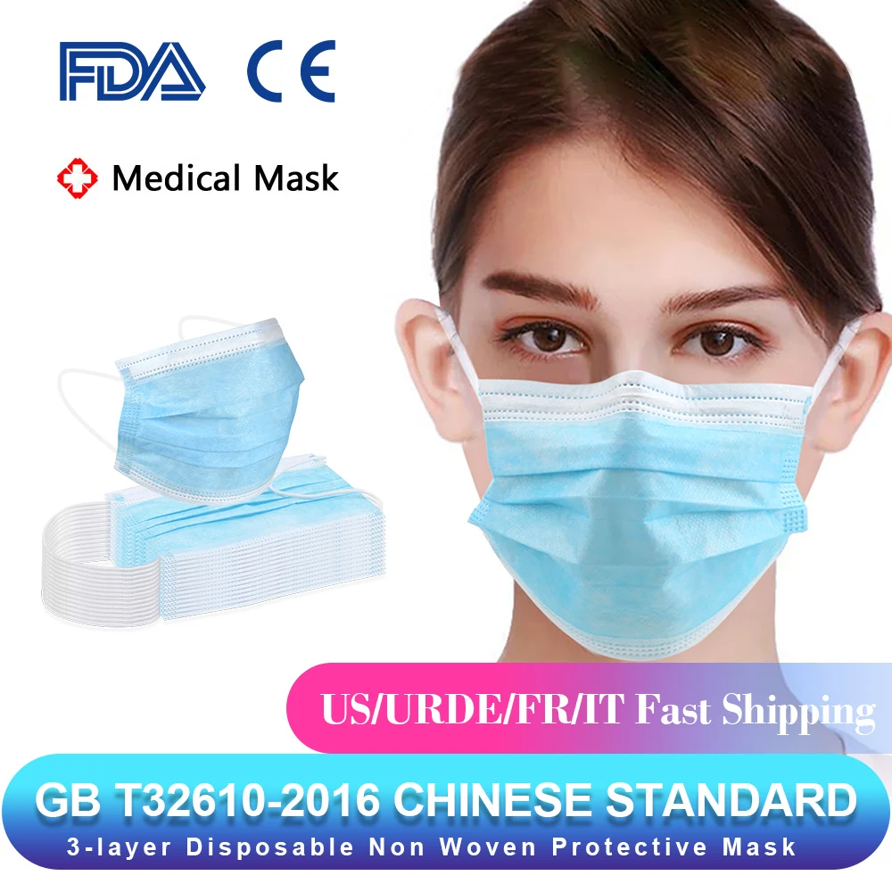 

10/20/50Pcs Medical Masks Surgical Masks Anti-dust Disposable Earloops Masks 3 Layer Breathing Safety Korea Face Mouth Masks