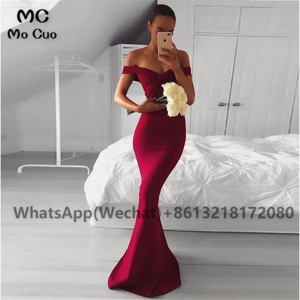 Elegant Off The Shoulder Prom Dress Burgundy, Mermaid Formal Gown With Draped Bodice (1)
