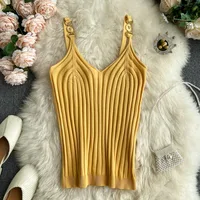 Fashion Women Summer Basic Tops Sexy Strappy Sleeveless Crop Top 2021 Female Casual Solid Color Ribbed Knit Vest - Image 5