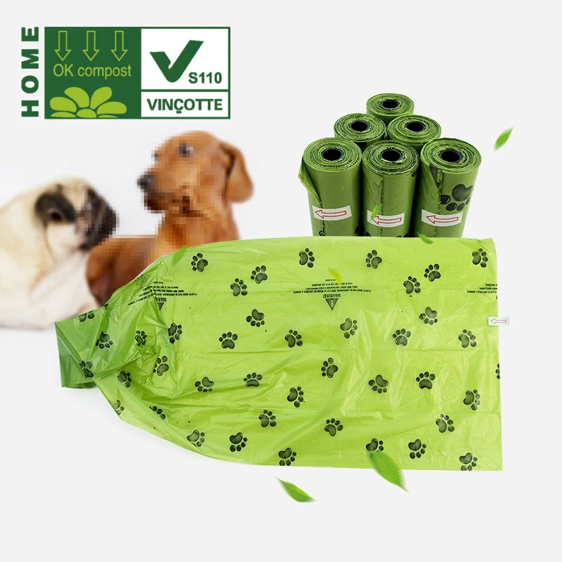 Rollos de bolsas biodegradables para caca de perro o mascotas, bolsas de residuos biodegradables para perro, ecológicas, para exteriores, bolsas de excrementos
