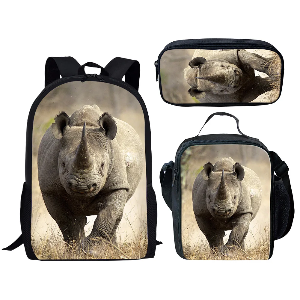 Children's Bags 2021 New Kawaii Backpack Cartoon Kindergarten Cute Rhinoceros For Girls Boys Baby Small School Bag