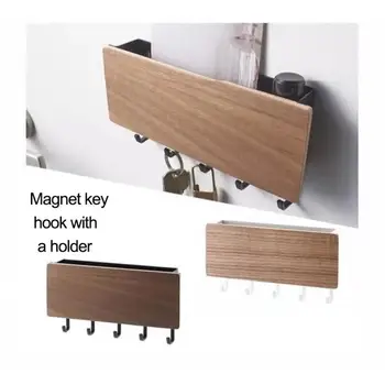 

2019 Newest Wall Hook Solid Wood Storage Sundries Rack for Home Wall Shelf Bedroom Decorative Storage Box Organizer Key Rack