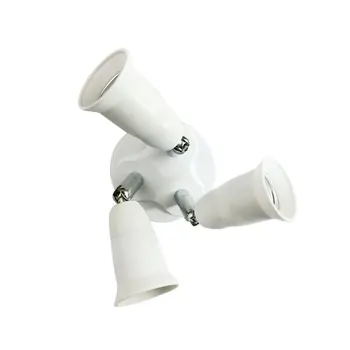 

E27 To 4E27 E40 To 4E27 3-in-1 Socket Adapter Lamp Holder 360-Degrees Adjustable 180 Degree Bending Lamp Socket Splitter