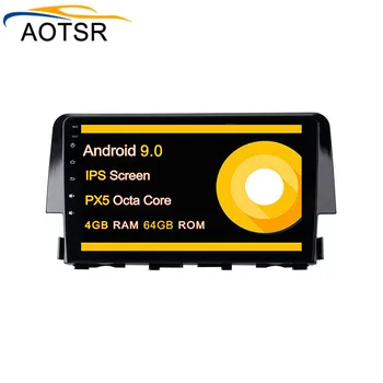 

PX5 Android 9.0 2 DIN Car dvd Video GPS head unit For Honda Civic 2016 2017 2018 car radio gps stereo with Octa Core 4+64G+ WiFi