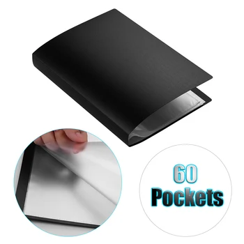 

A4 Clear 60 Pockets Display Book Presentation Book with Transparent Page Sheet Protector File Document Paper Folder Organizer