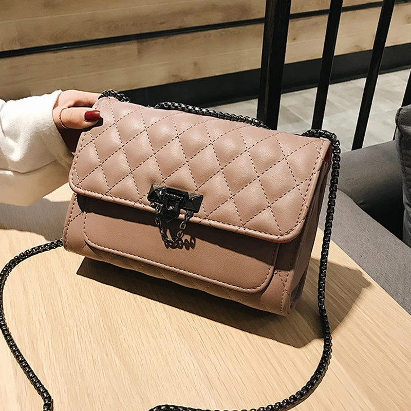Lattice Quilted Leather Crossbody Bags For Women 2020  Mini black Shoulder Messenger Bag Fashion Chain Handbags and Purses