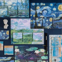 Notes autocollantes d'artiste Van Gogh, cartes de Scrapbooking créatives, Kawaii, pour journal intime de bureau, papeterie décorative, DIY bricolage, 60 pièces/ensemble