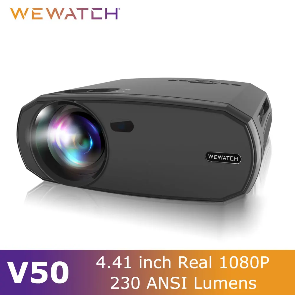 WEWATCH V50 Mini Smart Projector 4.41 inch HD Native 1080P WiFi Proyector Built-in Speaker Portable Outdoor Player Projectors |