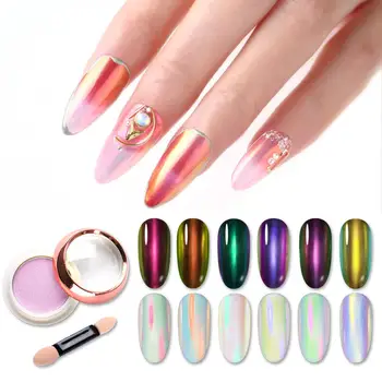 

Inagla 1g Pearl Powder Nail Art Glitter Mirror Mermaid Effect Chrome Pigment UV Gel Polish Shimmer Dip Dust DIY Nails Decor