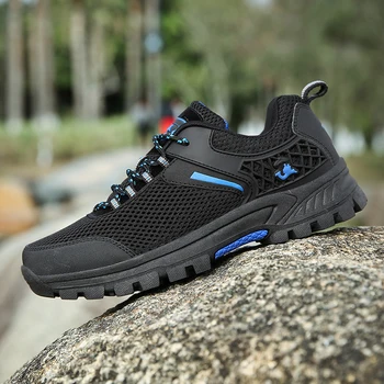 

Mangobox Trekking Shoes Men Black Gym Hiking Shoes For Mens Big Size Mountain Men Trainers Anti-Slip Outdoor Climbing Shoes Man