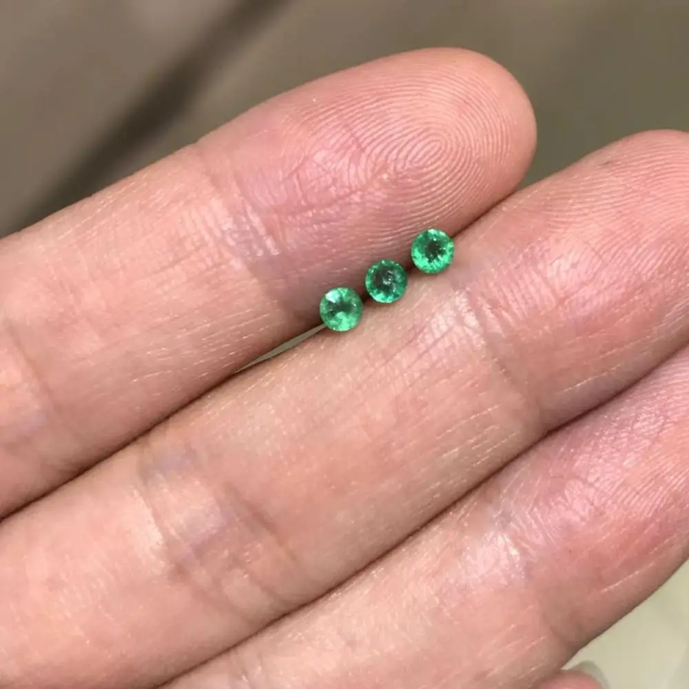 3mm*3mm emerald loose gemstone light green emerald gemstone from Zambia