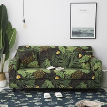 Спандекс стрейч Чехлы для дивана полное покрытие дивана для одного/двух/трех/четырех сидений чехлы для дивана мягкие гладкие листья напечатаны