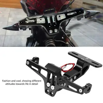 

Motorcycle Universal Adjustable License Registration Plate Frame Holder with LED Light