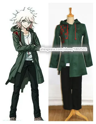 1 Супер Danganronpa 2 армейский зеленый цвет куртка рубашка брюки Полный комплект косплей костюм - Цвет: 1