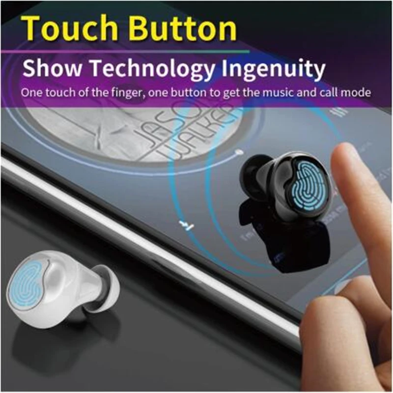 IPX7 Водонепроницаемый наушники вкладыши TWS True Беспроводной Bluetooth с HD микрофоном