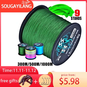 BEST PRICE ❤️ Sougayilang 9 Strands Super Strong PE Fishing Line 300M 500M 1000M Strong Abrasion Resistance Multifilament Fishing Line Pesca - discount item 53% OFF Sports & Entertainment