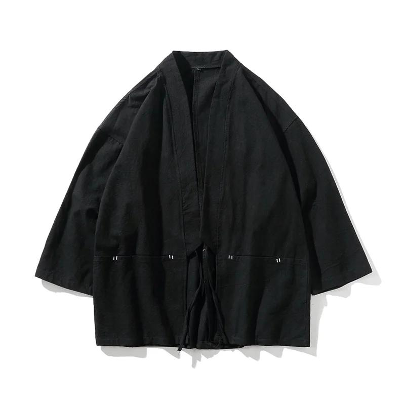Кимоно Самурай Японская уличная одежда для мужчин s кимоно куртка хаори азиатская одежда юката мужской кардиган Традиционная японская одежда - Цвет: color1